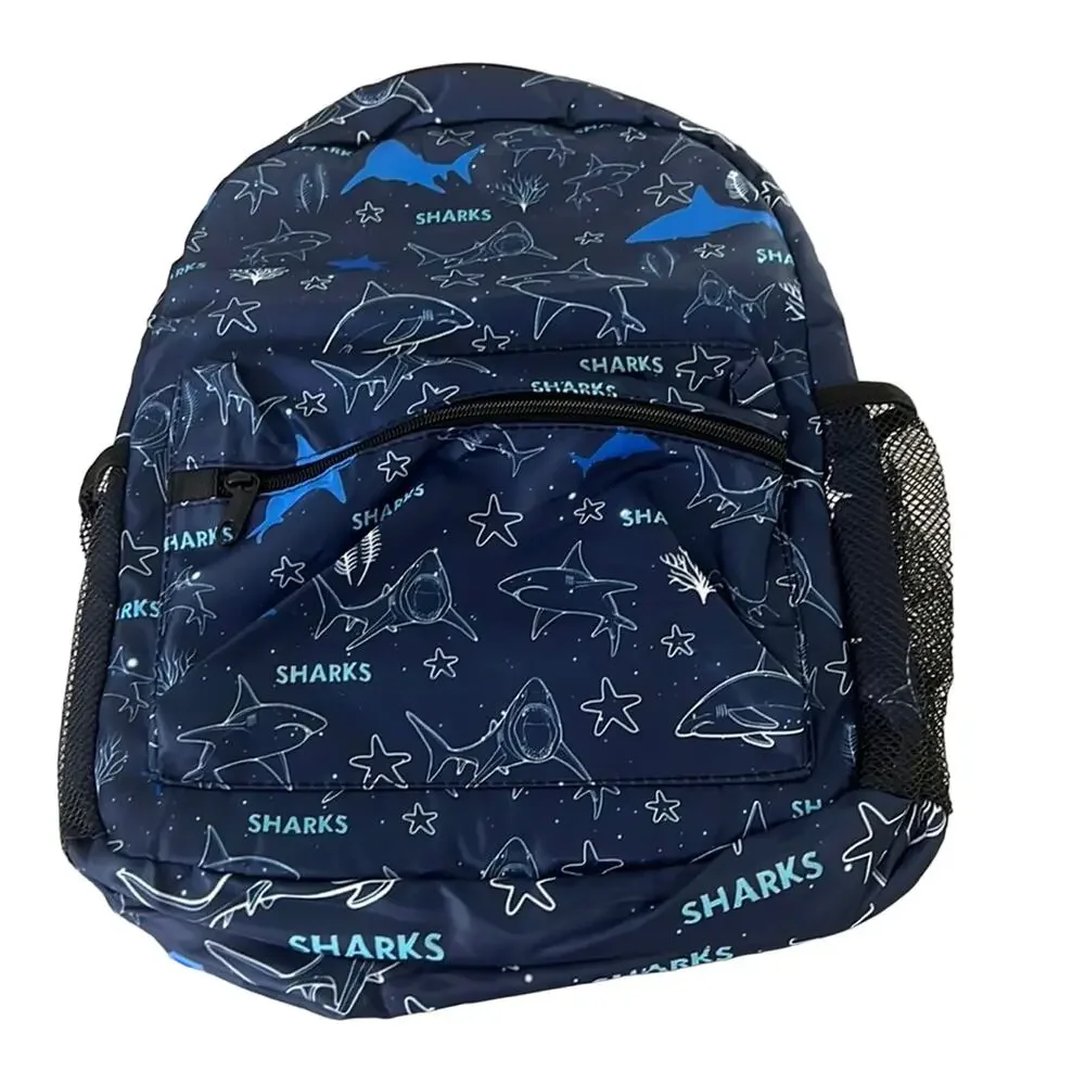 Shark Print Child’s Backpack New without Tags Lightweight Back to School
